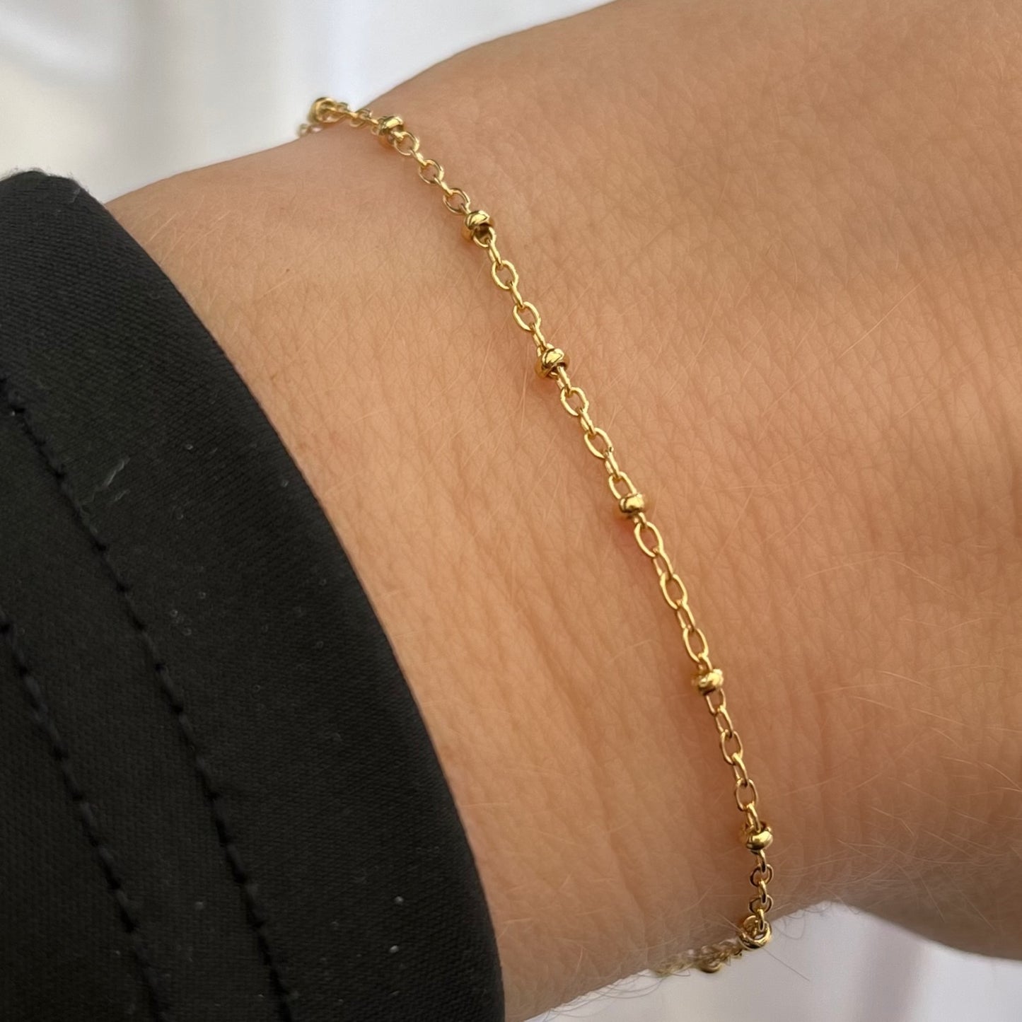 Gold Satellite Chain • 1.35mm with 2mm Balls