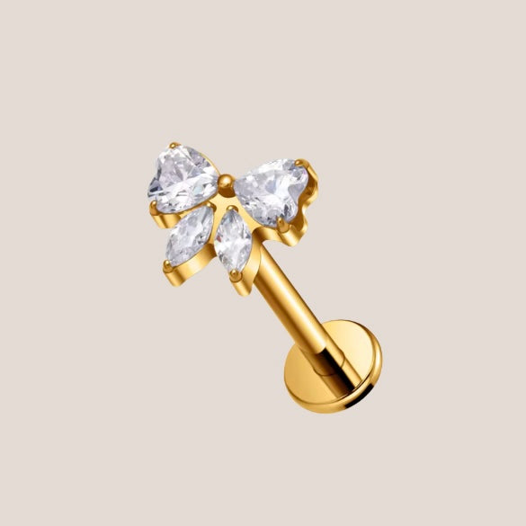 Bow Cubic Zirconia Labret