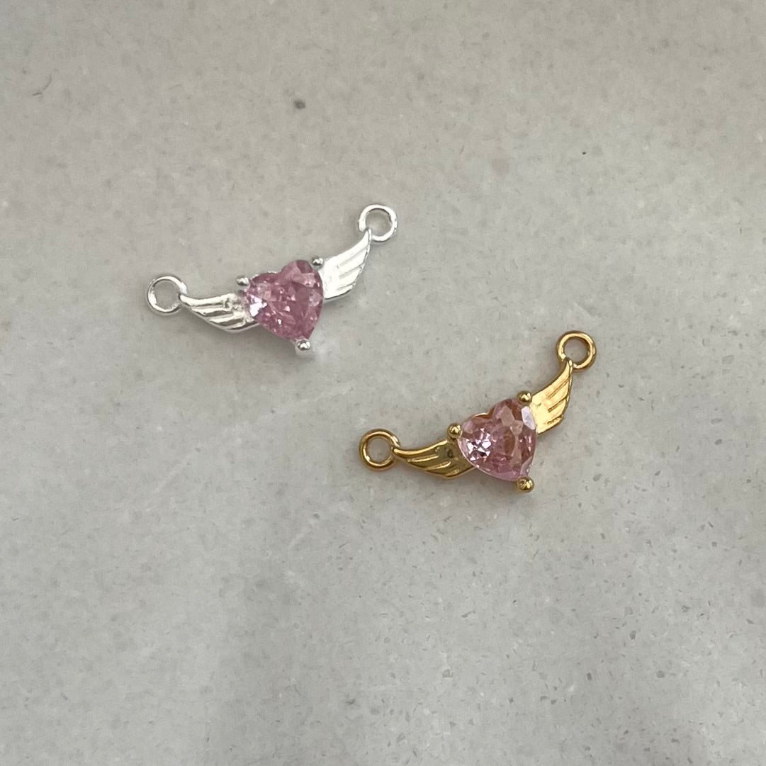 Angelwing Connector • Pink Cubic Zirconia