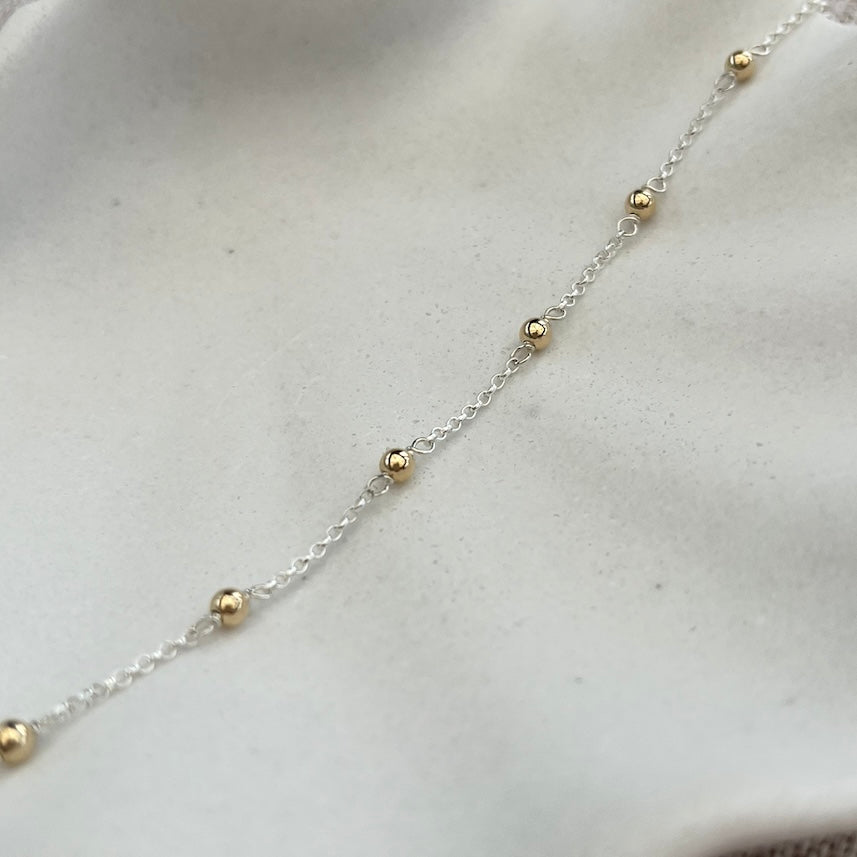 Mixed Satellite Chain • 1.3mm with 3mm Balls