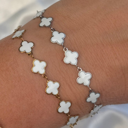 White Clover Chain • Stainless Steel