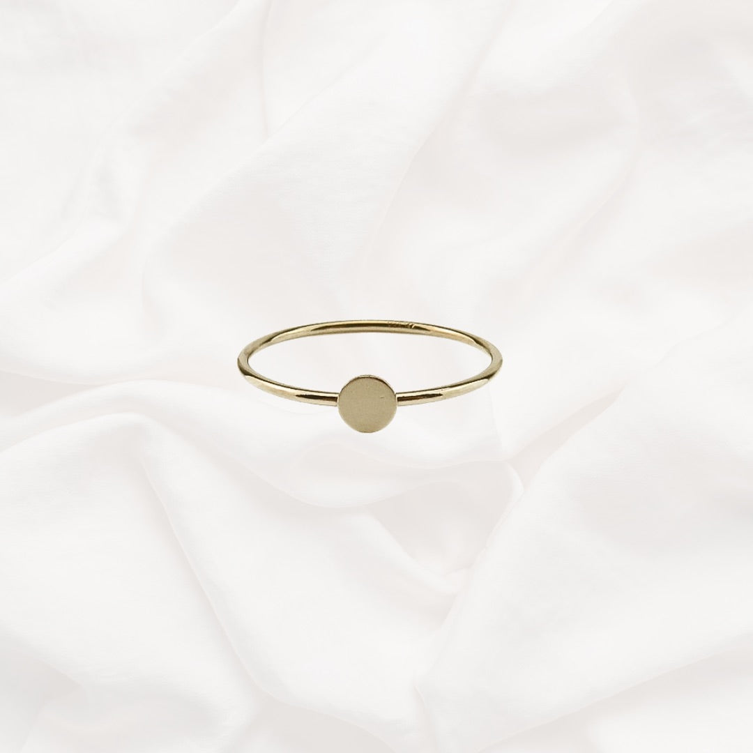 Gold Filled Stacking Ring with Disc