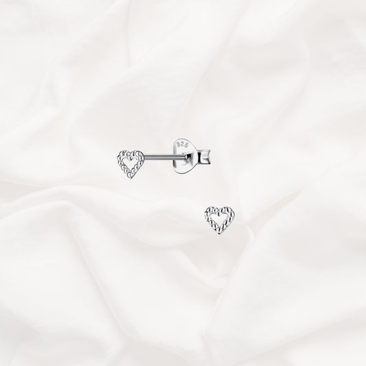 Beaded Heart Studs