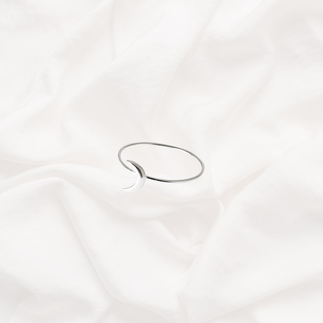 Silver Crescent Ring