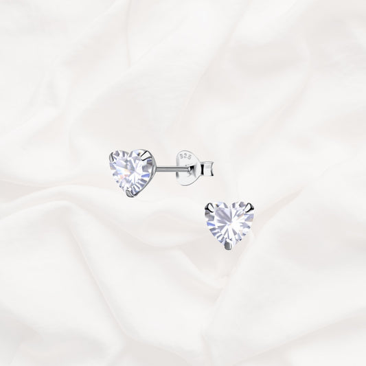 Heart Cubic Zirconia Studs