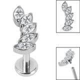 5 Jewel Climbing Maquise Fan Labret - Silver