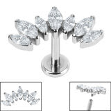 Marquise Crown Labret - Silver