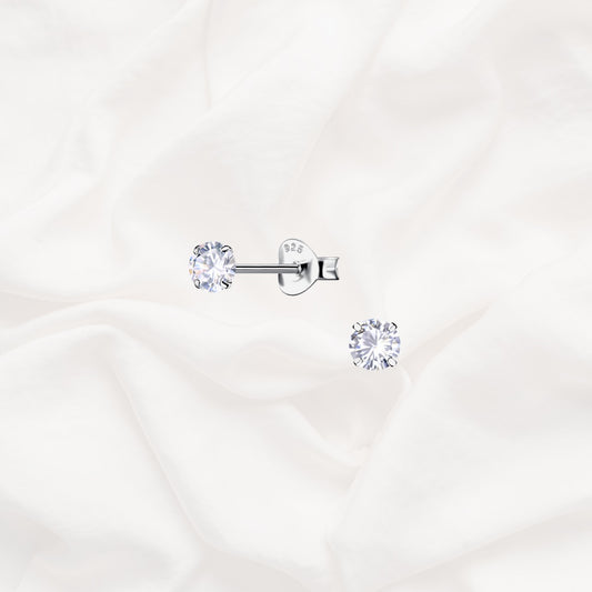 Round Cubic Zirconia Studs - Various Sizes