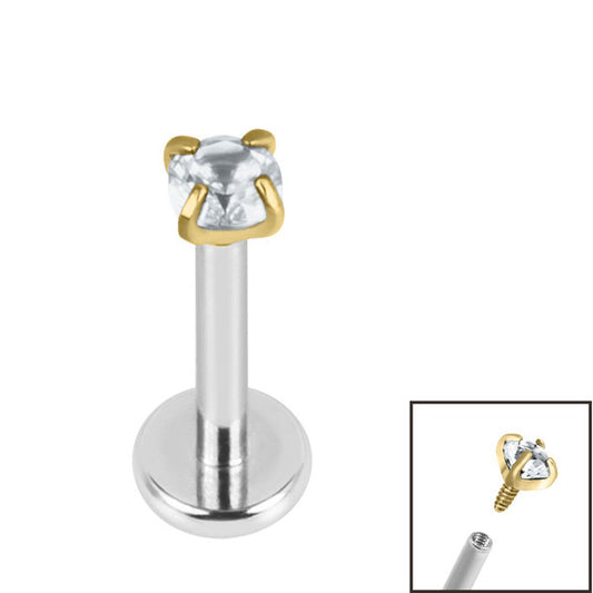 Round Jewel Labret - Gold