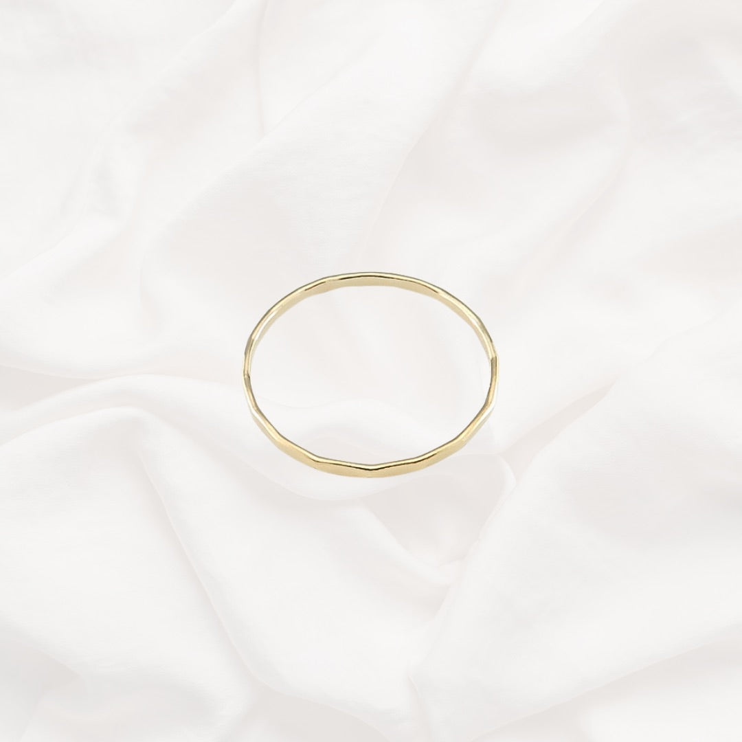 Gold Filled Hammered Stacking Ring