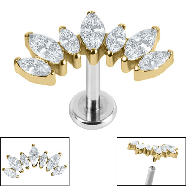 Marquise Crown Labret - Gold