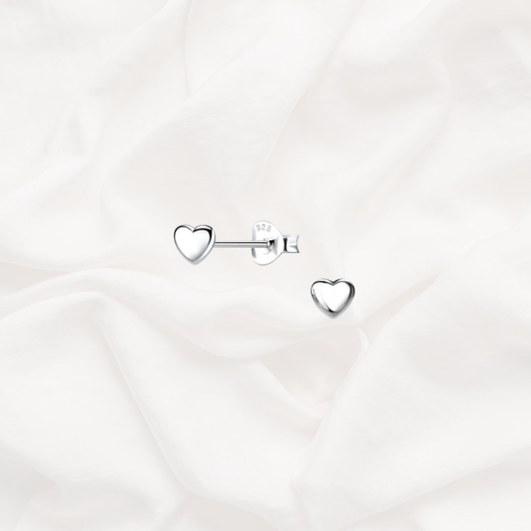 Plain Heart Studs