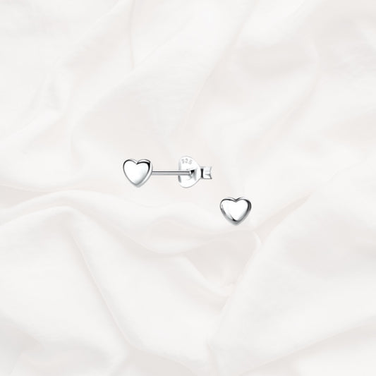 Plain Heart Studs