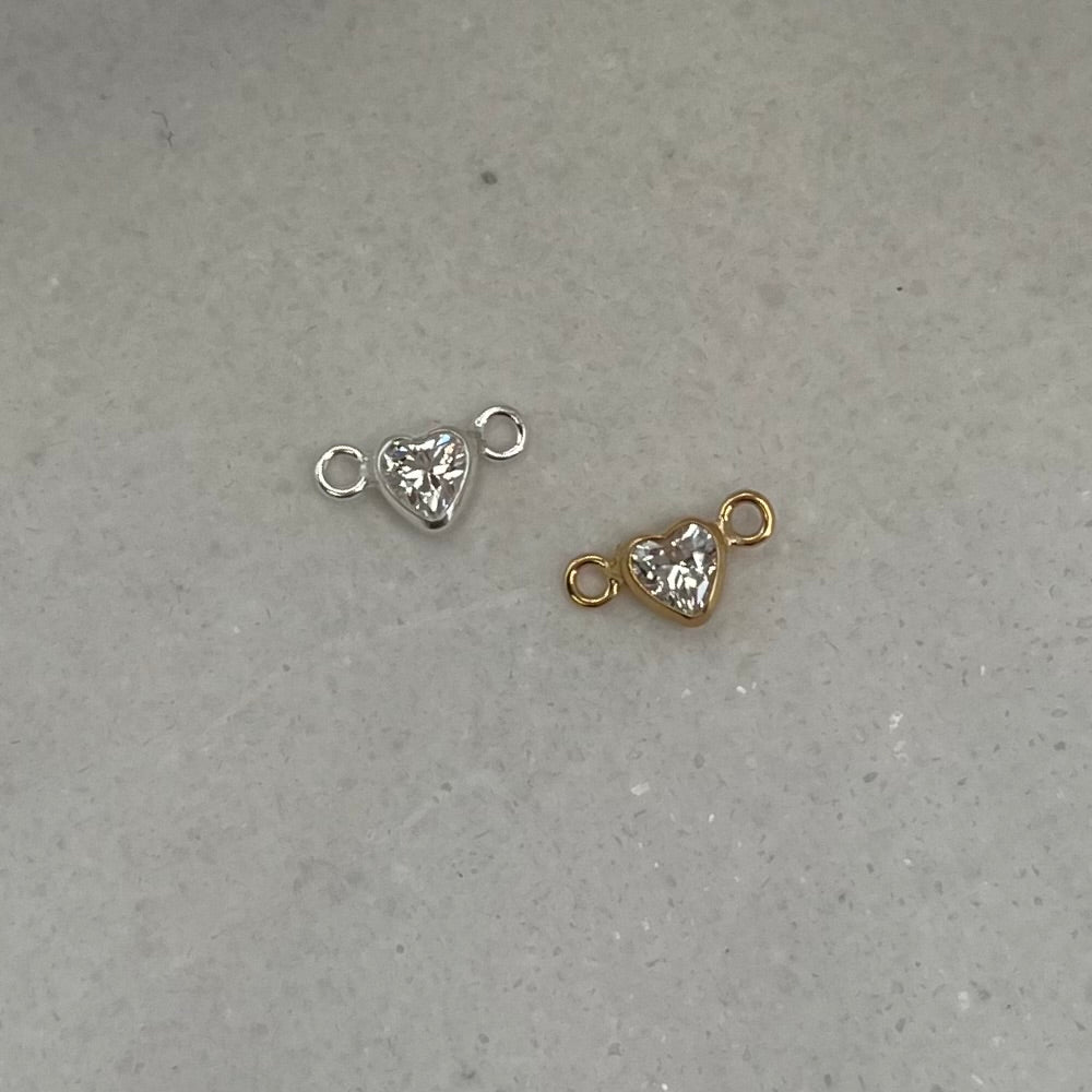 Heart Connector • Cubic Zirconia