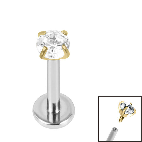 Round Jewel Labret - Gold