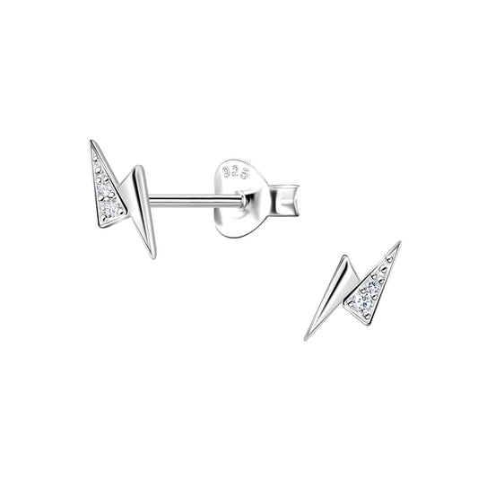 Lightning Bolt Cubic Zirconia Studs