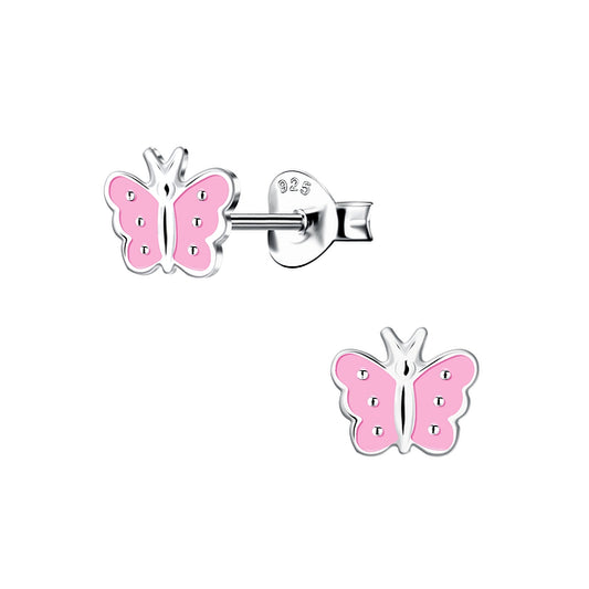 Pink Butterfly Studs