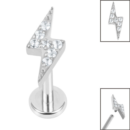 Lightning Bolt Labret - Silver