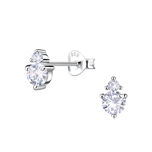 Double Stone Cubic Zirconia Studs