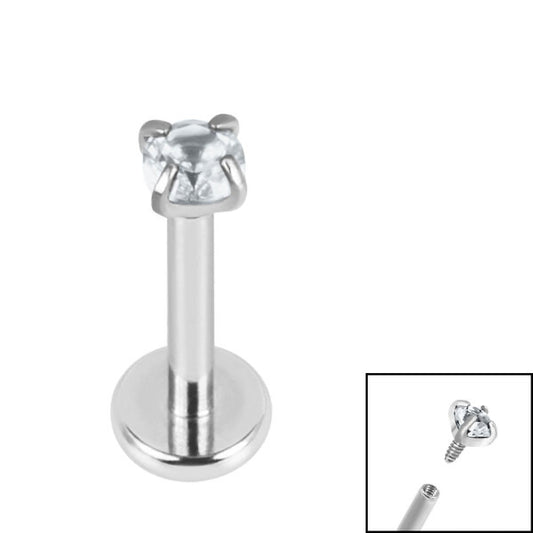 Round Jewel Labret - Silver