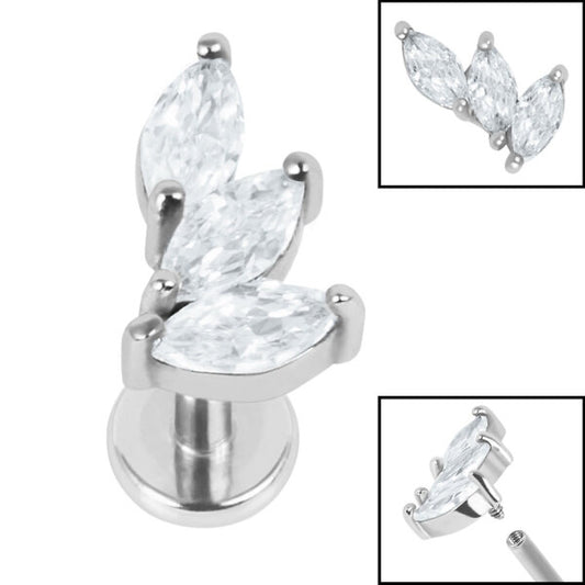 Climbing Marquise Fan Labret - Silver