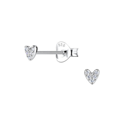 Small Heart Cubic Zirconia Studs