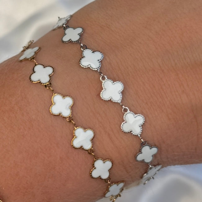 White Clover Chain • Stainless Steel