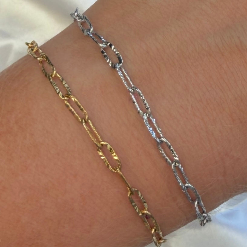 Textured Paperclip Chain • Stainless Steel