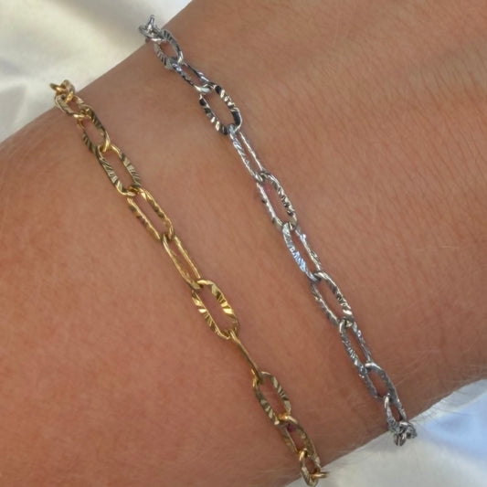 Sunburst Paperclip Chain • Stainless Steel