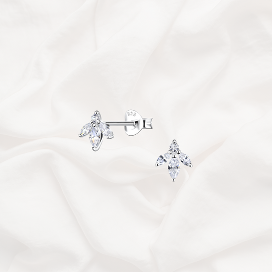 Marquise Flower Cubic Zirconia Studs